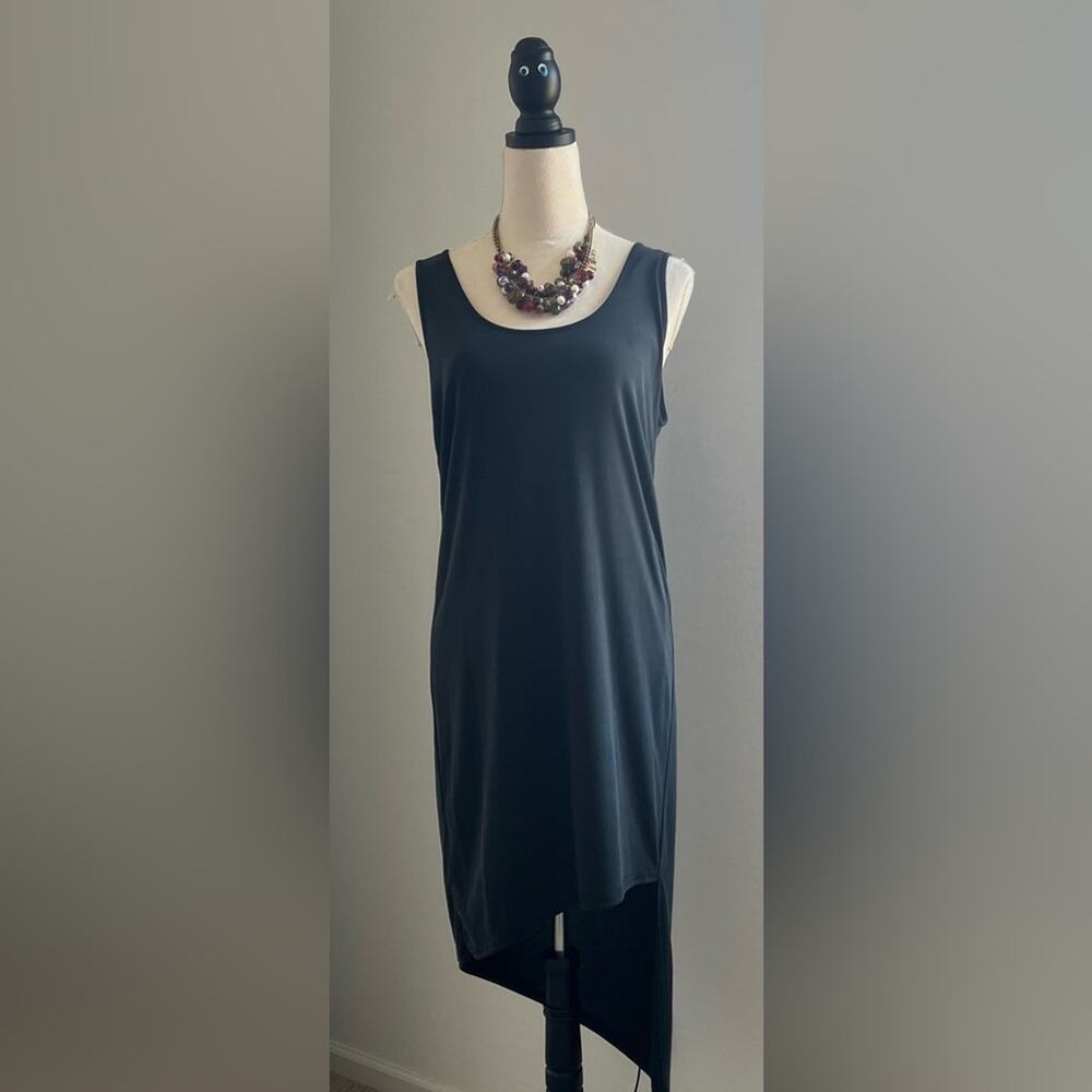 NWT SPLENDID Sleeveless Asymmetrical Hem MIDI Criss Cross‎ Back Black Dress Sz S